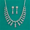 American Diamond Classic Necklace with Rhodium Plating