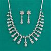 American Diamond Classic Necklace with Rhodium Plating