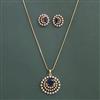 American Diamond Classic Pendant Set with 2 Tone Plating