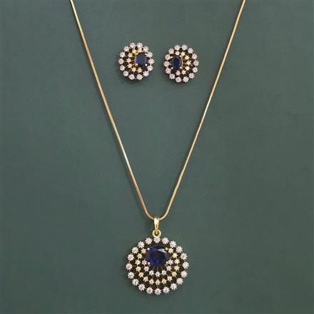 American Diamond Classic Pendant Set with 2 Tone Plating