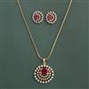 American Diamond Classic Pendant Set with 2 Tone Plating