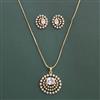 American Diamond Classic Pendant Set with 2 Tone Plating