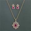 American Diamond Classic Pendant Set with 2 Tone Plating