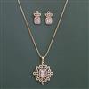 American Diamond Classic Pendant Set with 2 Tone Plating