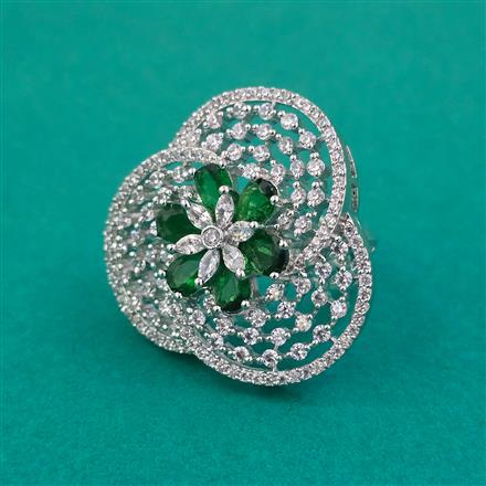 American Diamond Adjustable Ring with Rhodium Plating