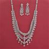 American Diamond Classic Necklace with Rhodium Plating