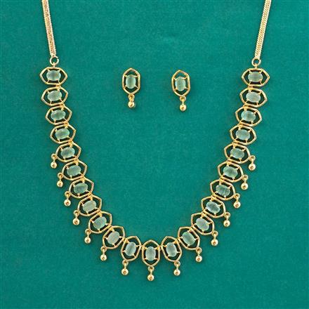American Diamond Classic Necklace with Gold Plating