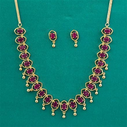 American Diamond Classic Necklace with Gold Plating