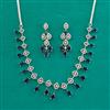 American Diamond Classic Necklace with Rhodium Plating