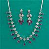 American Diamond Classic Necklace with Rhodium Plating