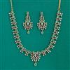 American Diamond Classic Necklace with Mehndi Plating