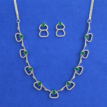 American Diamond Classic Necklace with Rhodium Plating