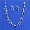 American Diamond Classic Necklace with Rhodium Plating