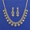 American Diamond Classic Necklace with Rhodium Plating 2 Tone Plating Mehndi Plating