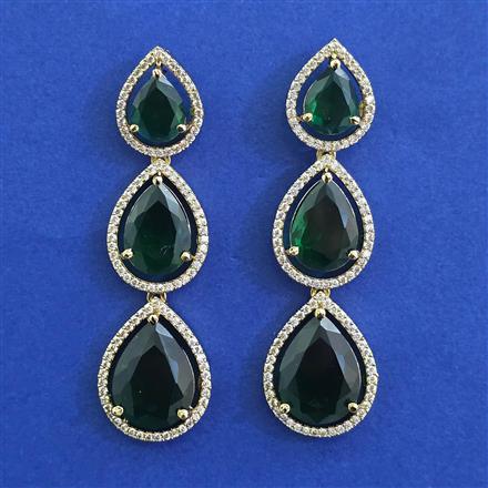 American Diamond Classic Earring with Mehndi Plating