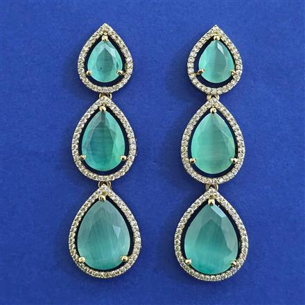 American Diamond Classic Earring with Mehndi Plating
