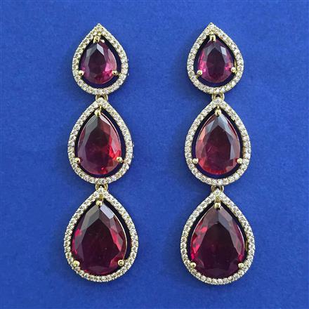 American Diamond Classic Earring with Mehndi Plating