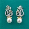 American Diamond Moti Earring with Rhodium Plating 2 Tone Plating