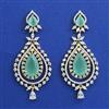 American Diamond Long Earring with 2 Tone Plating