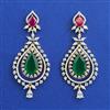 American Diamond Long Earring with 2 Tone Plating