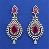 American Diamond Long Earring with 2 Tone Plating