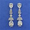 American Diamond Long Earring with Rhodium Plating