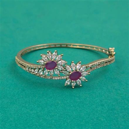 American Diamond Openable kada with Mehndi Plating
