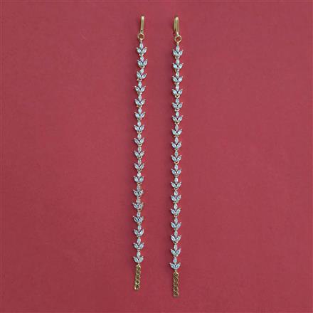 American Diamond Classic Ear Chain with Rhodium Plating 2 Tone Plating