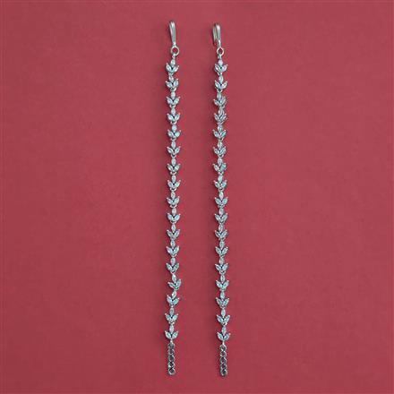 American Diamond Classic Ear Chain with Rhodium Plating 2 Tone Plating