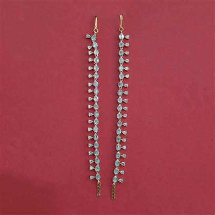 American Diamond Classic Ear Chain with Rhodium Plating 2 Tone Plating