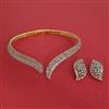 American Diamond Classic Necklace with Rhodium Plating 2 Tone Plating Mehndi Plating