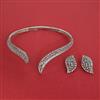 American Diamond Classic Necklace with Rhodium Plating 2 Tone Plating Mehndi Plating