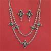 American Diamond Classic Necklace with Rhodium Plating