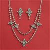 American Diamond Classic Necklace with Rhodium Plating
