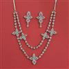 American Diamond Classic Necklace with Rhodium Plating