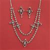 American Diamond Classic Necklace with Rhodium Plating