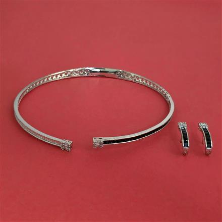 American Diamond Classic Necklace with Rhodium Plating