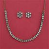 American Diamond Classic Necklace with Rhodium Plating 2 Tone Plating Mehndi Plating
