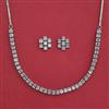 American Diamond Classic Necklace with Rhodium Plating 2 Tone Plating Mehndi Plating