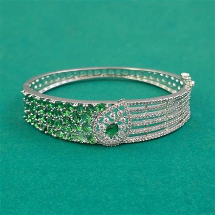 American Diamond Openable kada with Rhodium Plating