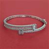 American Diamond Openable kada with Rhodium Plating 2 Tone Plating Mehndi Plating