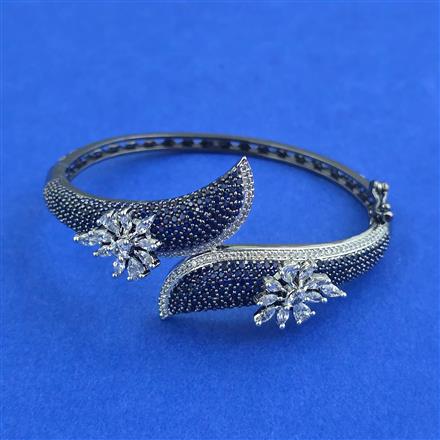 American Diamond Openable kada with Black Plating