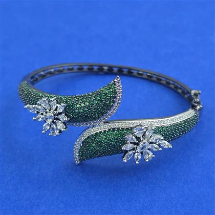 American Diamond Openable kada with Black Plating