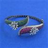 American Diamond Openable kada with Black Plating