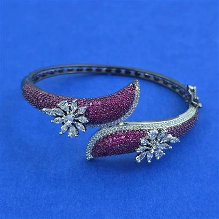 American Diamond Openable kada with Black Plating