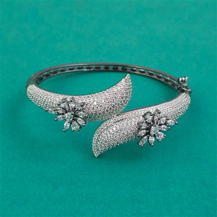 American Diamond Openable kada with Black Plating