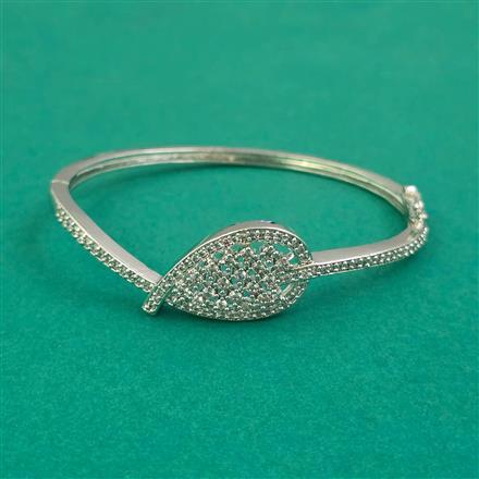 American Diamond Openable kada with Rhodium Plating 2 Tone Plating