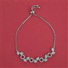 American Diamond Adjustable Bracelet with Rhodium Plating 2 Tone Plating