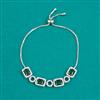 American Diamond Adjustable Bracelet with Rhodium Plating