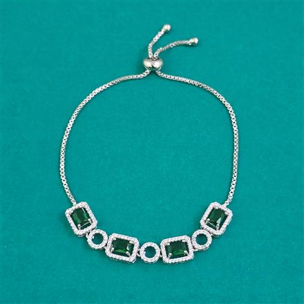 American Diamond Adjustable Bracelet with Rhodium Plating